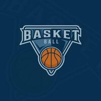 basketboll logotyp emblem vektor illustration mall ikon grafisk design. sport tecken eller symbol för team eller klubb med modern stil begrepp med typografi