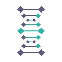 DNA-Ketten Violett und Türkis Farbsymbol vektor