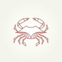 minimalistisk isolerat krabba skaldjur restaurang linje konst ikon logotyp mall vektor illustration design