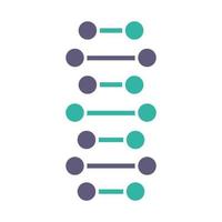 DNA-Spiralketten violett und türkisfarbenes Symbol vektor