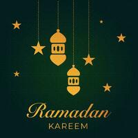 Ramadan kareem Gruß Karte mit Laternen vektor