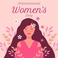 Illustration zum internationalen Frauentag des flachen Designs vektor