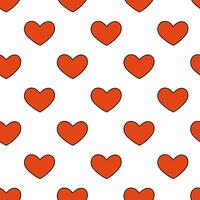 nahtlos Muster mit rot Herzen. einfach Valentinstag Tag Hintergrund. Vektor eben Illustration.