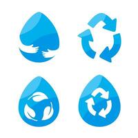 Tropfen von Wasser Das Wiederverwendung Wasser reduzieren Wasser verwenden auf Welt Wasser Tag vektor