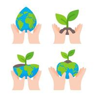 Hand halten ein Wasser fallen Globus Kampagne Idee zu reduzieren Wasser verwenden zum das Welt auf Welt Wasser Tag vektor