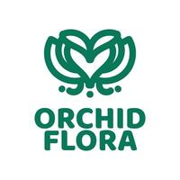 Orchidee Flora Grün Natur Logo Konzept Design Illustration vektor