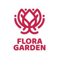 Flora Garten Blume Natur Logo Konzept Design Illustration vektor