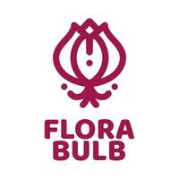 Flora Blume Birne Pflanze Natur Logo Konzept Design Illustration vektor