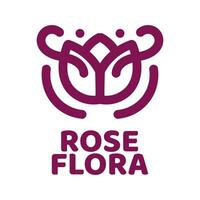 Rose Flora Blume Natur Logo Konzept Design Illustration vektor