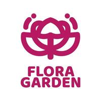 flora trädgård blomma natur logotyp begrepp design illustration vektor