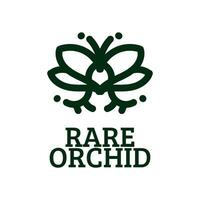 Selten Orchidee Grün Natur Logo Konzept Design Illustration vektor