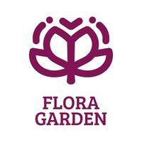 flora blomma trädgård natur logotyp begrepp design illustration vektor