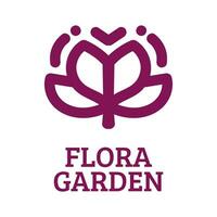 Flora Blume Garten Natur Logo Konzept Design Illustration vektor