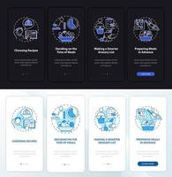 Grundlagen der Essensplanung Tag, Nacht Onboarding mobiler App-Seitenbildschirm vektor