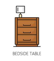 bedside tabell möbel ikon, Hem interiör Artikel vektor