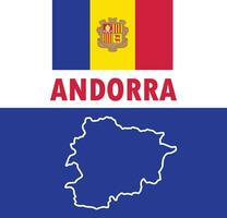 kostenlos Vektor Andorra Flagge und Land Gliederung