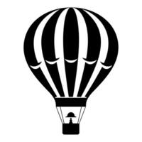 Vektor Illustration. Silhouette von heiß Luft Ballon. Luft Transport zum Reise. isoliert auf Weiß und grau Hintergrund.