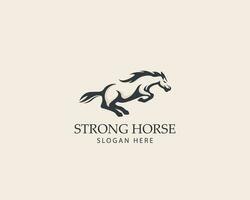 stark häst logotyp springa kreativ djur- vektor