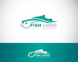 Fisch Logo kreativ Linie Emblem Zeichen Symbol vektor