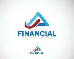 finanziell Logo kreativ Wachstum Diagramm Geschäft investieren Design Konzept Pfeil oben Dreieck vektor