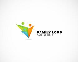 familj logotyp kreativ abstrakt design modern vektor