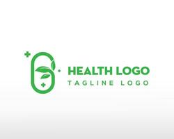 Natur Gesundheit Logo medizinisch Logo Kapsel Logo Gesundheit Logo Linie kreativ Logo vektor