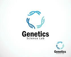 genetik logotyp kreativ dna design hälsa vård vetenskap labb begrepp linje cirkel ansluta nätverk vektor