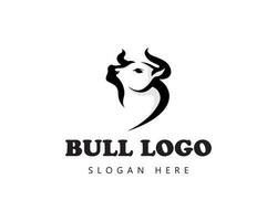 huvud tjur logotyp tjur logotyp enkel tjur logotyp djur- logotyp vektor