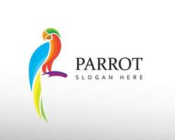 papegoja logotyp Färg papegoja logotyp skönhet papegoja logotyp fågel logotyp vektor