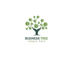 Geschäft Baum Logo kreativ Konzept Geld Hand Pflege Finanzen vektor