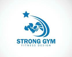 Fitnessstudio Logo kreativ stark Akademie Fitness erreichen Star Sport Design Konzept vektor