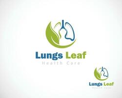 Lunge Blatt Logo kreativ Pflege Design Symbol medizinisch Klinik Gesundheit Pflege vektor