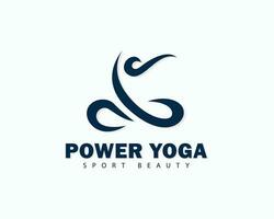 Leistung Yoga Logo kreativ Design Linie Konzept Sport Schönheit Spa vektor