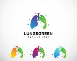 lunga grön logotyp kreativ mall ikon symbol natur hälsa lunga vektor