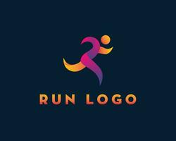 Lauf Logo Lauf Mann Logo Sport Logo sportlich Logo vektor