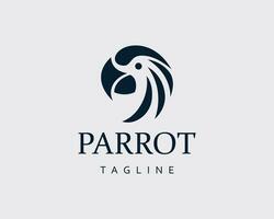 papegoja logotyp kreativ papegoja logotyp huvud papegoja logotyp arg fågel vektor