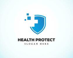 hälsa skydda logotyp kreativ symbol hälsa skydda skydda digital vektor