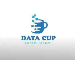 Digital Logo Daten Tasse Logo kreativ Logo vektor