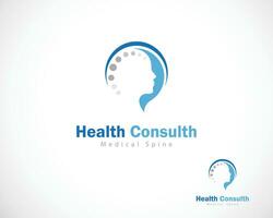 Mann Gesundheit konsultieren Logo kreativ Gehirn Clever Symbol Design vektor