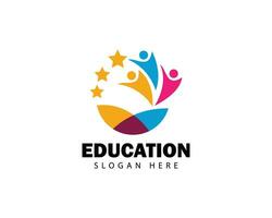 Bildung Logo Menschen abstrakt Star Logo Konzept erreichen Star glücklich Design Konzept vektor