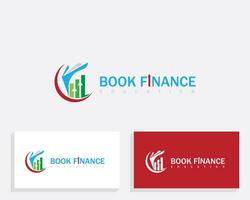 Buch Finanzen Logo kreativ Diagramm Markt Bildung Geschäft Design Konzept vektor
