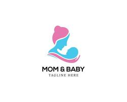 Mama und Baby Logo Baby Pflege Design Illustration Vektor