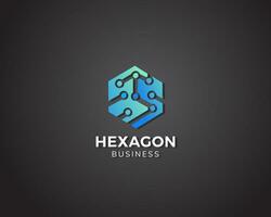 Hexagon Technik Logo kreativ Box kreativ Konzept Farbe modern vektor