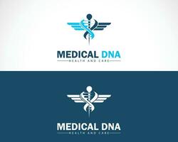 hälsa dna logotyp kreativ tecken symbol medicinsk ikon design vektor