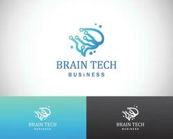 hjärna tech logotyp kreativ digital pixel linje kreativ vektor