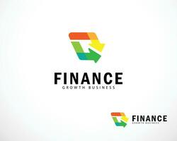 Finanzen Logo kreativ Zeichen Symbol Logistik Symbol Design Pfeil Wachstum Geschäft Investition vektor
