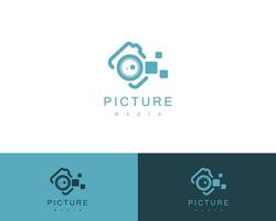 bild logotyp kreativ tech media digital tecken symbol design begrepp vektor