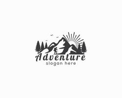 Abenteuer kreativ Logo Design Illustration Vektor Wandern