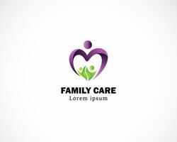 Familie Pflege Logo Design modern abstrakt vektor