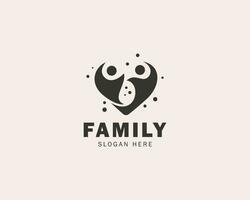 Familie Logo kreativ Herz Menschen Design Vorlage vektor